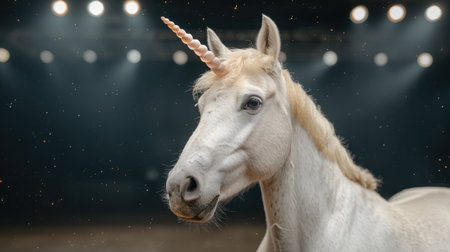 Magical unicorn in the night skyの素材