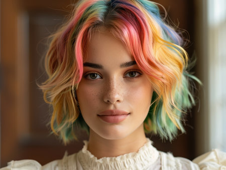 Vibrant hair colors and natural beautyの素材
