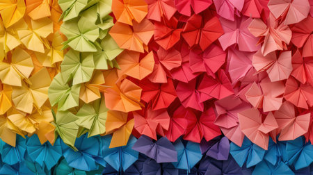 Colorful origami paper shapesの素材