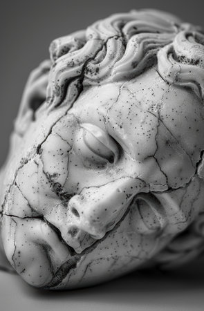 Detailed close-up of a human brain modelの素材