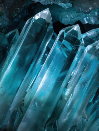 Stunning turquoise crystal formationsの素材