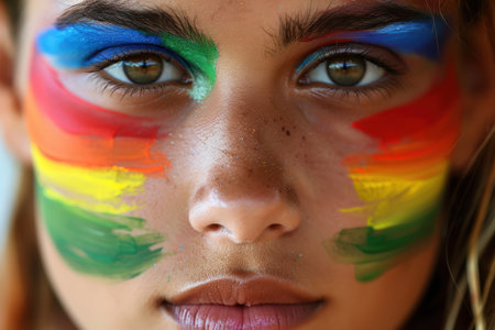 Vibrant face paint portraitの素材