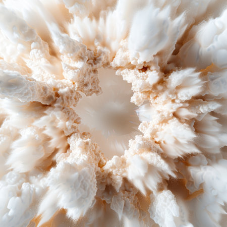 Closeup of a fluffy white flowerの素材