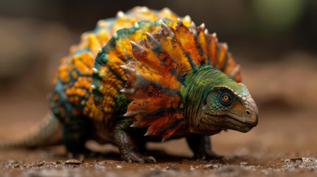 Colorful lizard with spiky scalesの素材