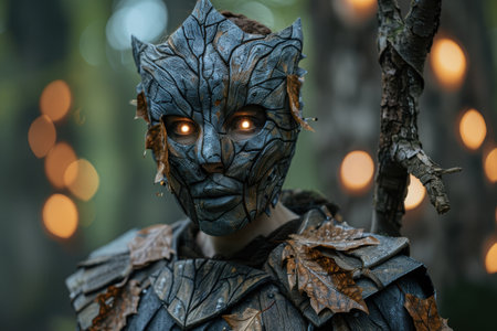 Mysterious forest creature with glowing eyesの素材