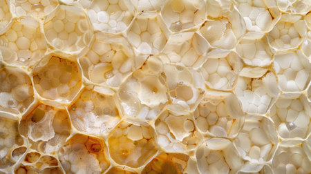 Closeup view of natural honeycomb structureの素材