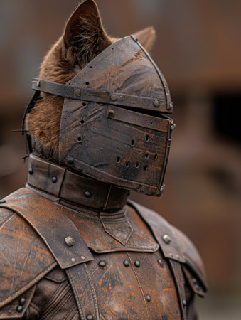 Armored medieval knight in rustic armorの素材