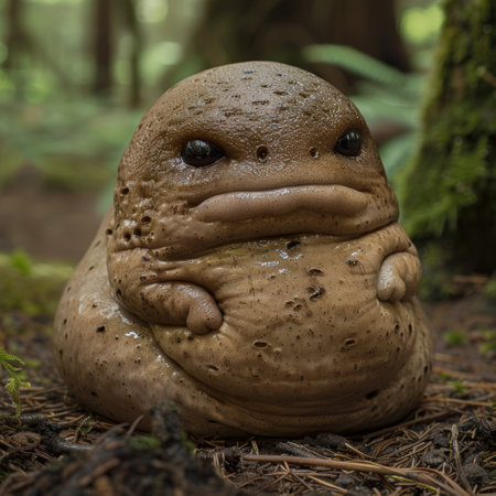 Closeup of a curious forest creatureの素材