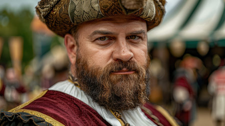 Portrait of a bearded man in traditional costumeの素材