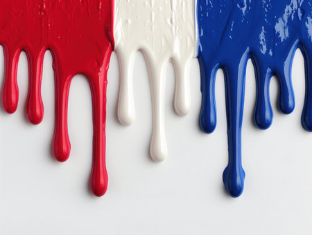 Dripping paint in patriotic colorsの素材