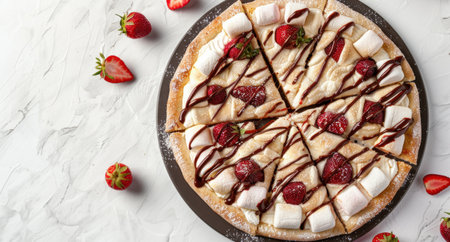 delicious strawberry marshmallow pizza dessertの素材