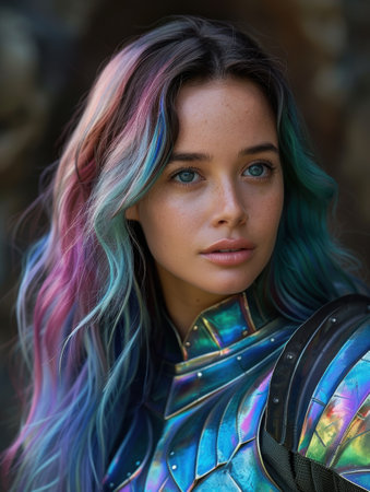 Colorful hair and vibrant fashionの素材