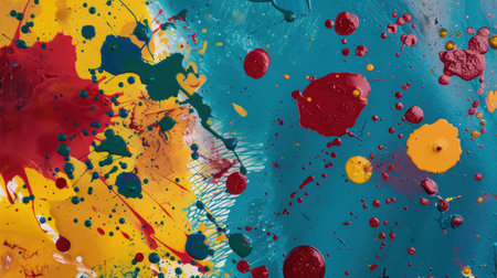 Vibrant abstract paint splatter backgroundの素材