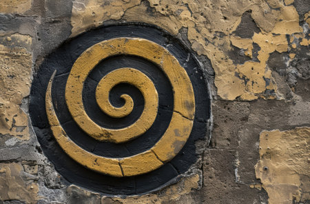 Spiral design on cracked wallの素材