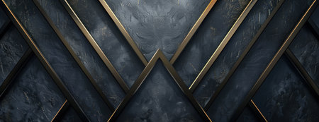 abstract dark geometric background with golden linesの素材
