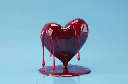Dripping red heart-shaped sculptureの素材