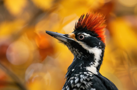 Vibrant woodpecker with striking feathersの素材