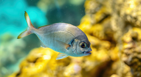 Colorful tropical fish swimming in the oceanの素材