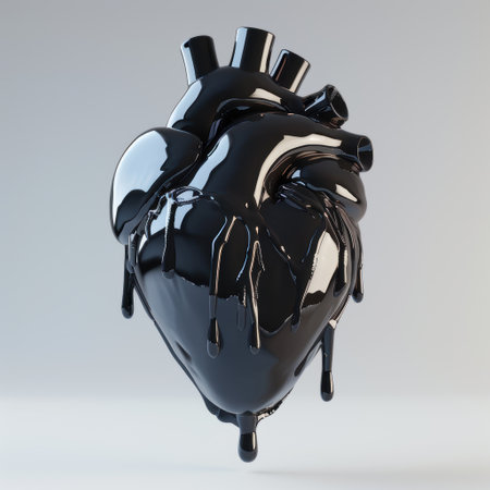 Glossy black heart modelの素材