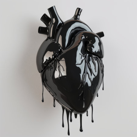 Dripping black heart sculptureの素材