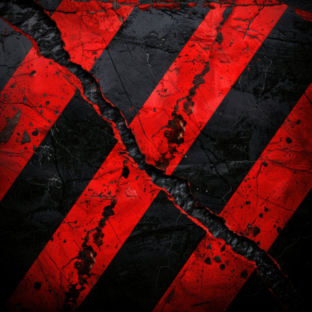 Grunge abstract background with red and black stripesの素材