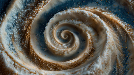 Intricate spiral pattern in frozen iceの素材