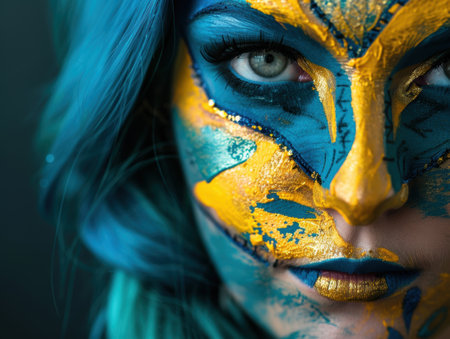 Colorful artistic face makeupの素材