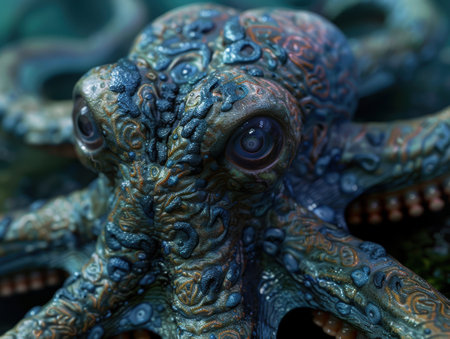 Intricate octopus with vibrant colors and patternsの素材