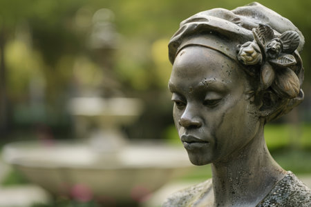 Serene garden statueの素材