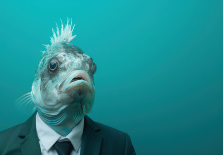 Businessman with fish headの素材
