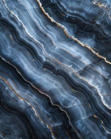 Elegant blue and gold marble texture backgroundの素材