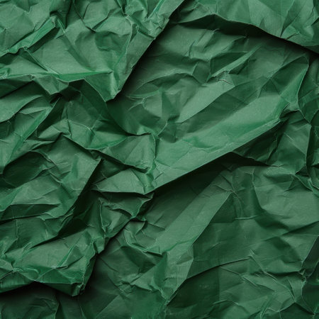 crumpled green paper texture backgroundの素材