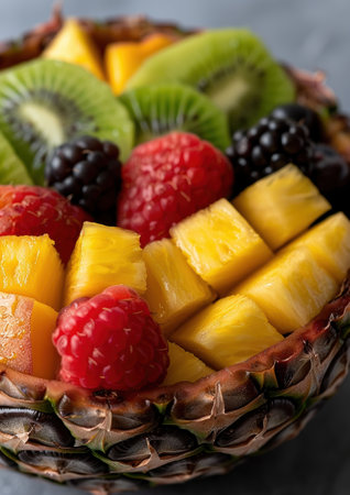 Colorful assortment of fresh tropical fruitsの素材