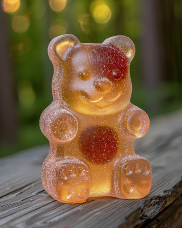 Gummy bear candy with a playful expressionの素材