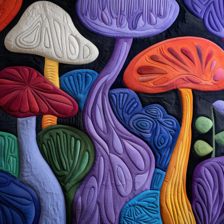 Colorful abstract mushroom artの素材