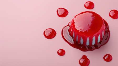 Vibrant red jelly dessertの素材