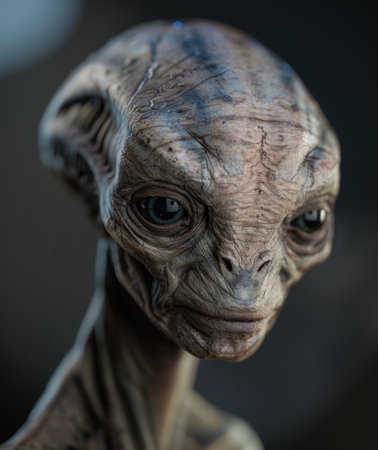 Mysterious alien face close-upの素材