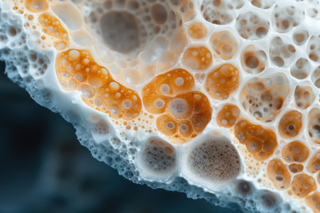 Closeup view of a honeycomb structureの素材