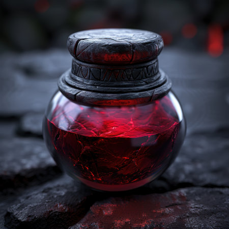 Mysterious potion in a glass jarの素材