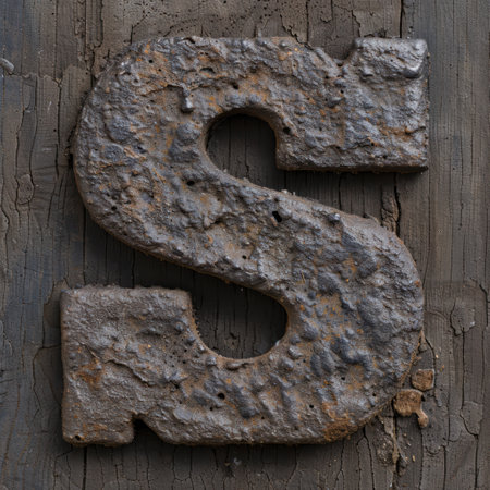 Rustic weathered wooden letter sの素材