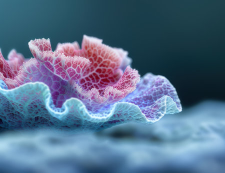 Vibrant macro shot of a delicate floral structureの素材