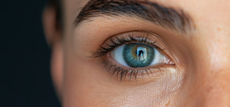 Captivating close-up of a human eyeの素材