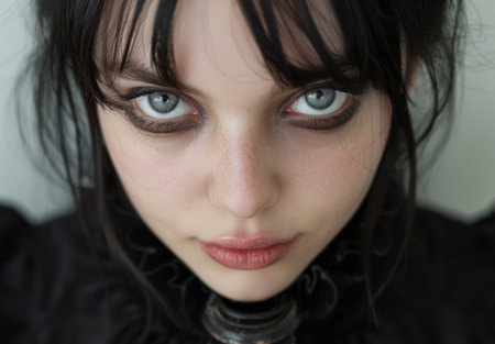 Intense gaze of a mysterious womanの素材