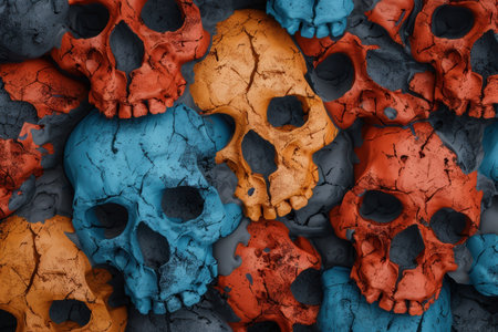 Colorful Skull Collageの素材