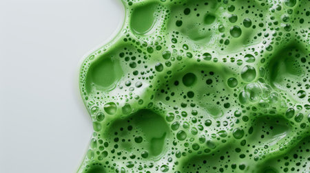 abstract green liquid bubbles backgroundの素材