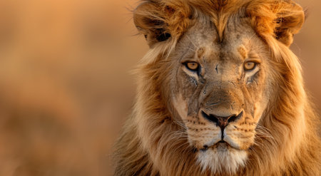 Majestic lion with piercing eyesの素材