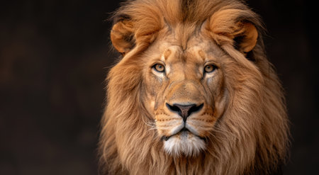 Majestic lion with piercing blue eyesの素材