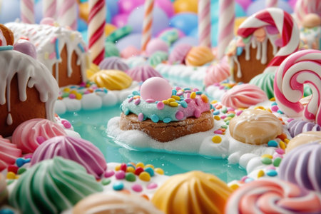 Colorful candy and sweets backgroundの素材