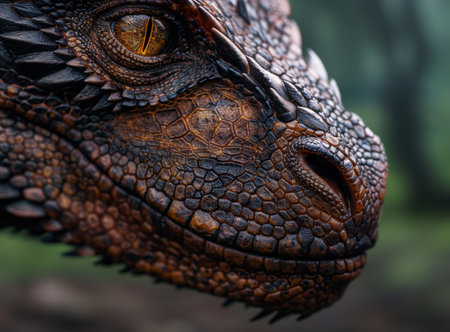 Close-up of a reptile's eyeの素材