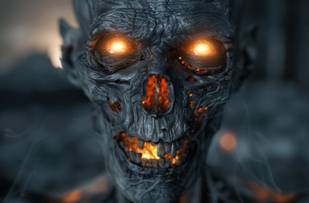 Terrifying Undead Creature with Glowing Eyesの素材
